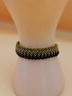 Handmade Macrame Bracelet with Andean Geometric Pattern